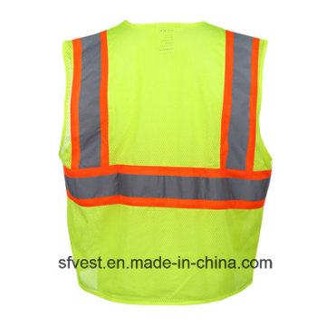 Класс 2: 100% полиэфирные сетки Flourescent Safety Warning Vests